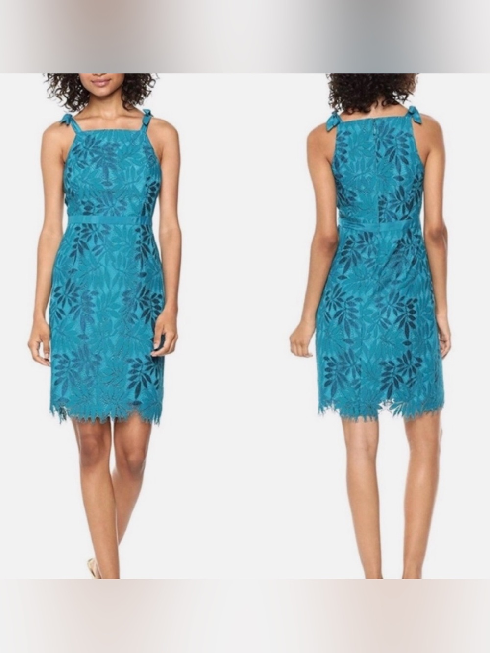 Lilly Pulitzer Teal Floral Lace Mini Dress